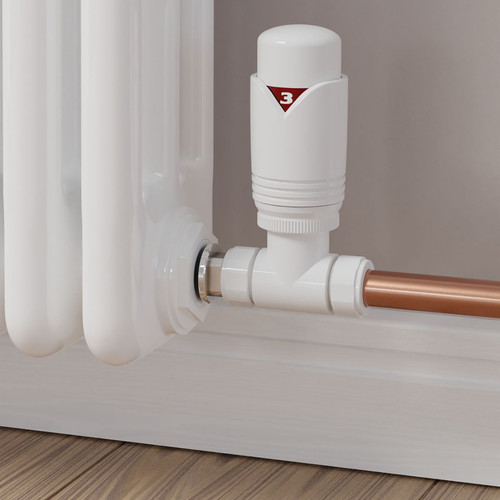 M-TRV-072-ST-WW-CU00 - Ramone Modern TRV Straight All White Thermostatic Radiator Valves