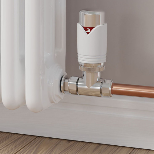 M-TRV-072-ST-W-CU00 - Ramone Modern TRV Straight White Thermostatic Radiator Valves