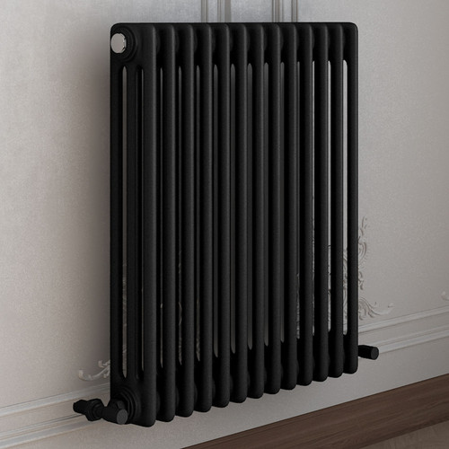 TE3-600X599B-LS00 - Trade Essentials Black 3 Column Horizontal Radiator H600mm x W599mm