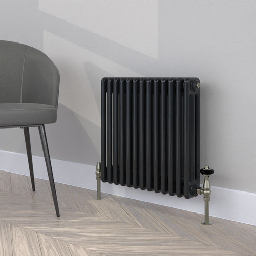 CT3-C-500-BLACK-GREY-LS00 - Classic Black 3 Column Radiator H500mm x W622mm