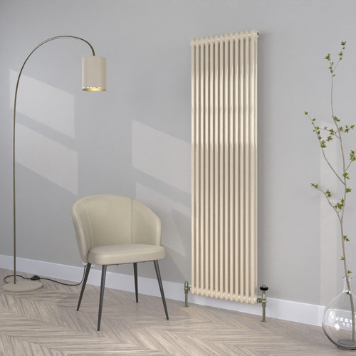 CT2-C-1800-OYSTER-WHITE-LS00 - Classic Cream 2 Column Vertical Radiator H1800mm x W668mm