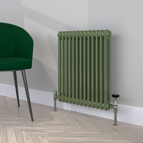 CT2-C-600-RESEDA-GREEN-LS00 - Classic Green 2 Column Radiator H600mm x W1220mm