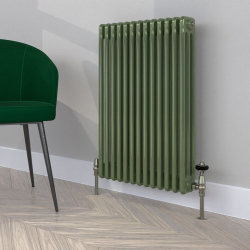 CT3-C-750-RESEDA-GREEN-LS00 - Classic Green 3 Column Radiator H750mm x W622mm