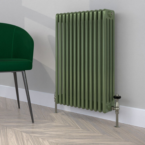 CT4-C-750-RESEDA-GREEN-LS00 - Classic Green 4 Column Radiator H750mm x W990mm