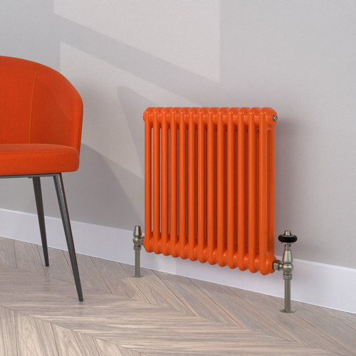 CT2-C-500-PURE-ORANGE-LS00 - Classic Orange 2 Column Radiator H500mm x W622mm