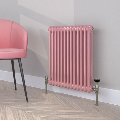 CT2-C-600-LIGHT-PINK-LS00 - Classic Pink 2 Column Radiator H600mm x W1404mm