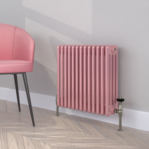 CT4-C-500-LIGHT-PINK-LS00 - Classic Pink 4 Column Radiator H500mm x W806mm
