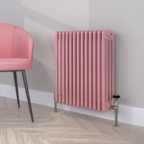 CT4-C-600-LIGHT-PINK-LS00 - Classic Pink 4 Column Radiator H600mm x W622mm