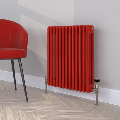 CT3-C-600-TRAFFIC-RED-LS00 - Classic Red 3 Column Radiator H600mm x W990mm