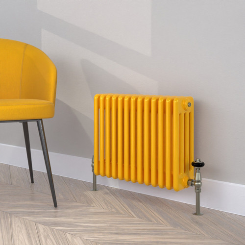 CT4-C-400-TRAFFIC-YELLOW-LS00 - Classic Yellow 4 Column Radiator H400mm x W1404mm