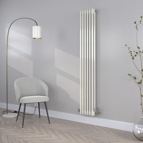 NC-1800X287W-RAL-9016-TRAFFIC-WHITE-GLOSS-LS00 - Neo Column White Vertical Radiator H1800mm X W287mm