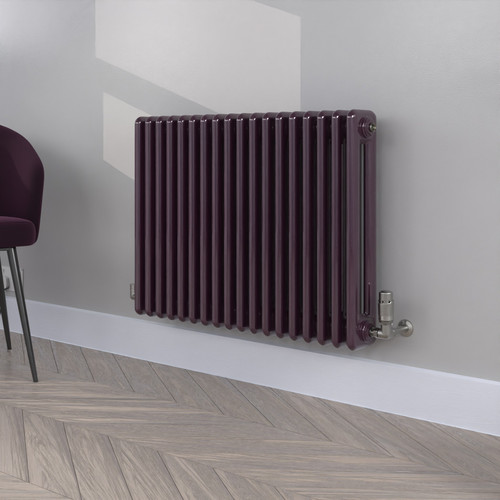 NC-600X821C-RAL-4007-PURPLE-VIOLET-GLOSS-LS00 - Neo Column Colour Horizontal Radiator H600mm X W821mm