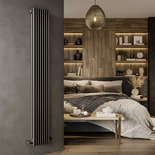 NC-V-LS01 - Neo Column Anthracite Vertical Radiator H1800mm X W554mm
