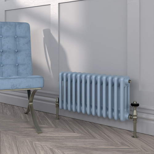 HR3-300-FARROW-BALL-HERITAGE-PAINT-FINISH-089-LULWORTH-BLUE-DURABLE-MATT-LS00 - Heritage Colour 3 Column Radiator H300 x 1404mm