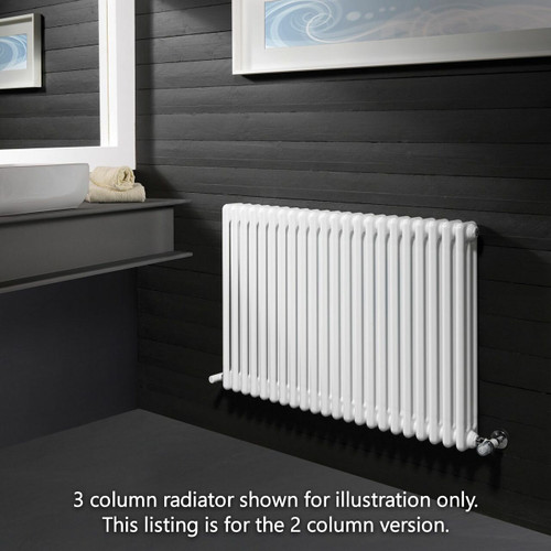 NF2-W-H-LS00 - Infinity White 2 Column Radiator 9 Sections H300mm X W438mm