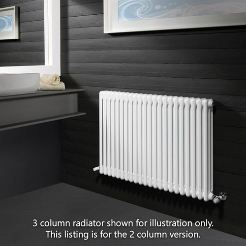 NF2-W-H-LS00 - Infinity White 2 Column Radiator 8 Sections H350mm X W392mm