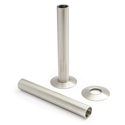 A-PIP-500-130-SN - Radiator Pipe Covers 130mm Long - Brushed Satin Nickel (Pair)