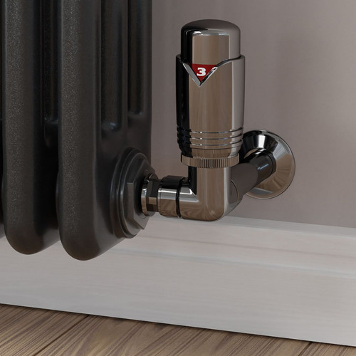 M-TRV-003-CR-BL-CU00 - Ramone Modern TRV Corner Black Nickel Thermostatic Radiator Valves with Sleeves M-TRV-003-CR-BL-CU00 - Ramone Modern TRV Corner Black Nickel Thermostatic Radiator Valves with Sleeves