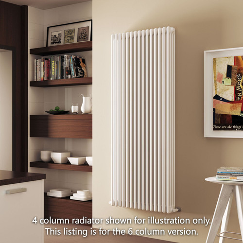 NF6-W-V-LS00 - Infinity White 6 Column Radiator 12 Sections H2500mm X W576mm