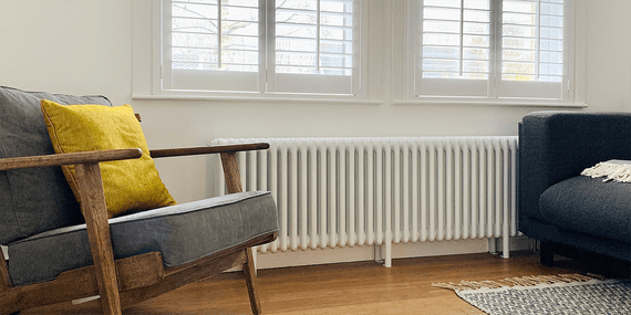 4 column radiator in a UK lounge