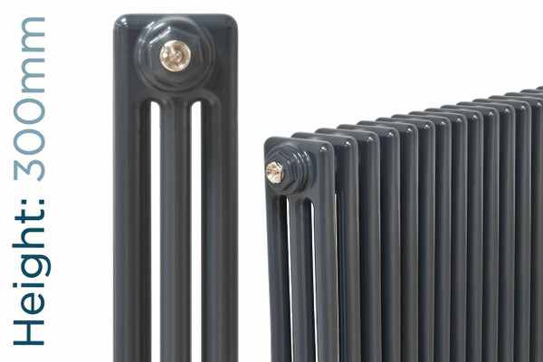 NF3-A-300-TH - Infinity Anthracite 3 Column Radiator 3 Sections H300mm X W162mm