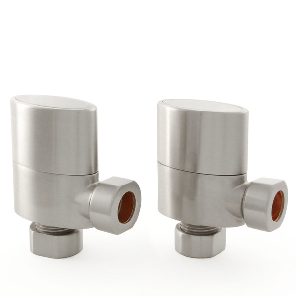 M-MAN-018-AG-SN - Oval Modern Manual Angled Brushed Satin Nickel Radiator Valves