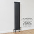 NF6-A-V-LS02 - Infinity Anthracite 6 Column Radiator 17 Sections H3000mm X W806mm NF6-A-V-LS02 - Infinity Anthracite 6 Column Radiator 17 Sections H3000mm X W806mm