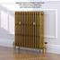CI-GV4760-13-MET-GOLD-LS01 - Gasta Victorian 4 Column Cast Iron Radiator H760mm x W828mm CI-GV4760-13-MET-GOLD-LS01 - Gasta Victorian 4 Column Cast Iron Radiator H760mm x W828mm