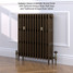 CI-GV4760-13-MET-BRONZE-LS01 - Gasta Victorian 4 Column Cast Iron Radiator H760mm x W828mm CI-GV4760-13-MET-BRONZE-LS01 - Gasta Victorian 4 Column Cast Iron Radiator H760mm x W828mm