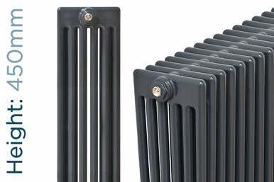 Infinity Anthracite 6 Column Radiator 10 Sections H450mm X W484mm