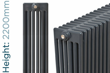 Infinity Anthracite 6 Column Radiator 6 Sections H2200mm X W300mm