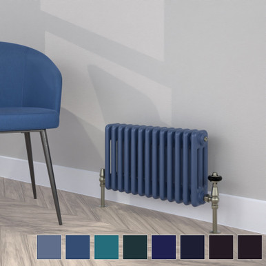 Blue Electric Radiator Classic Blue 3 Column Radiator H300mm x W990mm