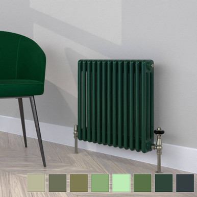 Green Radiator Net Classic Green 3 Column Radiator H500mm x W622mm