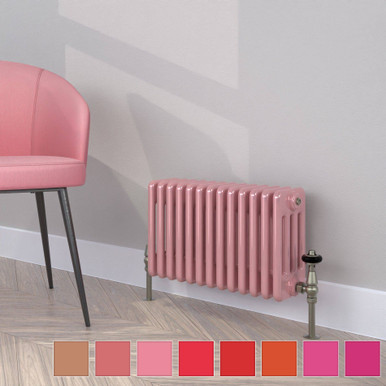Pink Electric Radiator Classic Pink 4 Column Radiator H300mm x W990mm