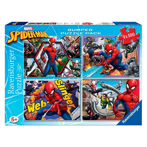 Spiderman Puzle 4 x 100 piezas