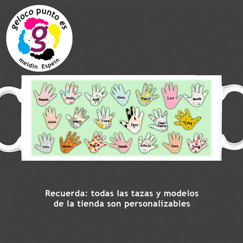 Taza 'Collage de manos'