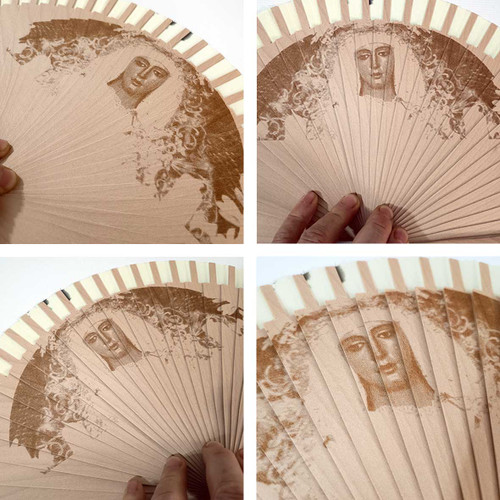 Abanico de madera personalizado