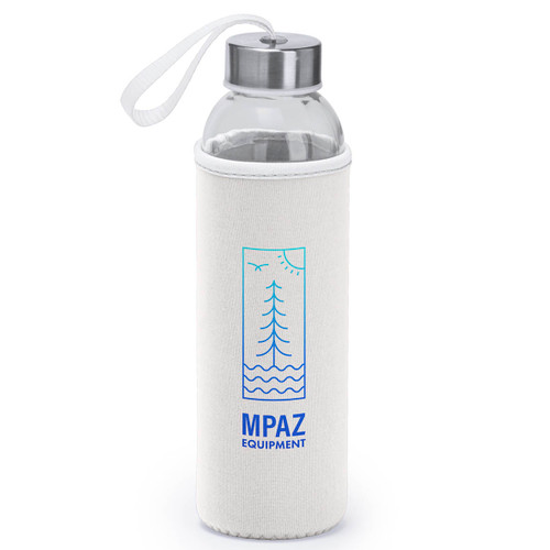 Botella de cristal con funda de neopreno