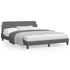 Bed Frame "Dover" Dark Gray 59.8"x79.9" Fabric A949-373289