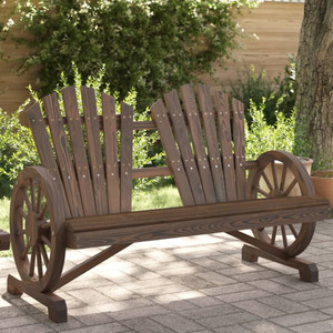 Patio Adirondack Chair 2-Seater Solid Wood Fir A949-365096