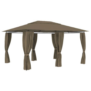  Garden Marquee with Curtains 13.1'x9.8'Taupe 0.6 oz/ft A949-312232