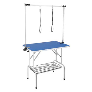 Pet Grooming Table Two Arms with Clamp, 36''x24'' Dog Grooming Station, Foldable Pets Grooming Stan E415-ZDMRZ36INCHSQMXV6V0