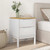 Bedside Cabinet FLORO White 17.7"x15.4"x22.4" Solid Wood Pine A949-374003