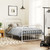  Metal Bed Frame without Mattress with Footboard White 39.4"x78.7 A949-376662