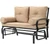 Outdoor Garden Patio Rocking Glider Chair Loveseat with Tan Khaki Cushions Q280-KHAPE482753
