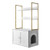 Cat Litter Box Enclosure Furniture, 27.6 in Hidden Litter Box Cabinet with Metal Legs & 2-Tier Stor E415-XHSCBBSNJSMS0BG0W001V0