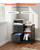 Metal File Cabinet, Mobile Filing Cabinet with 3 Fabric Drawers and 2 Open Shelves, Wooden Vertical E415-JSHXWJGJTMZWYX3KK001V0