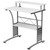 Modern Metal Frame Computer Desk with White Laminate Top and Raised Shelf Q280-CWDF43698741