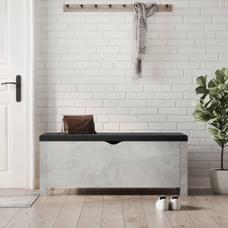 Storage Box with Cushion Concrete Grey 105x40x45 cm A949-3279330
