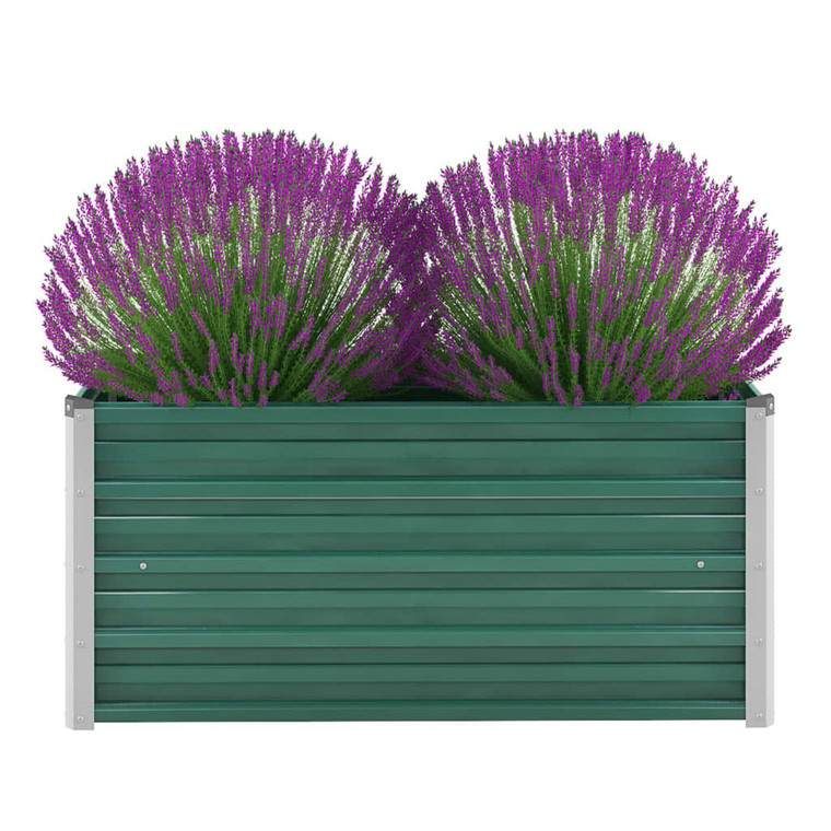 Garden Raised Bed Galvanized Steel 39.4"x15.7"x17.7" Green A949-44855